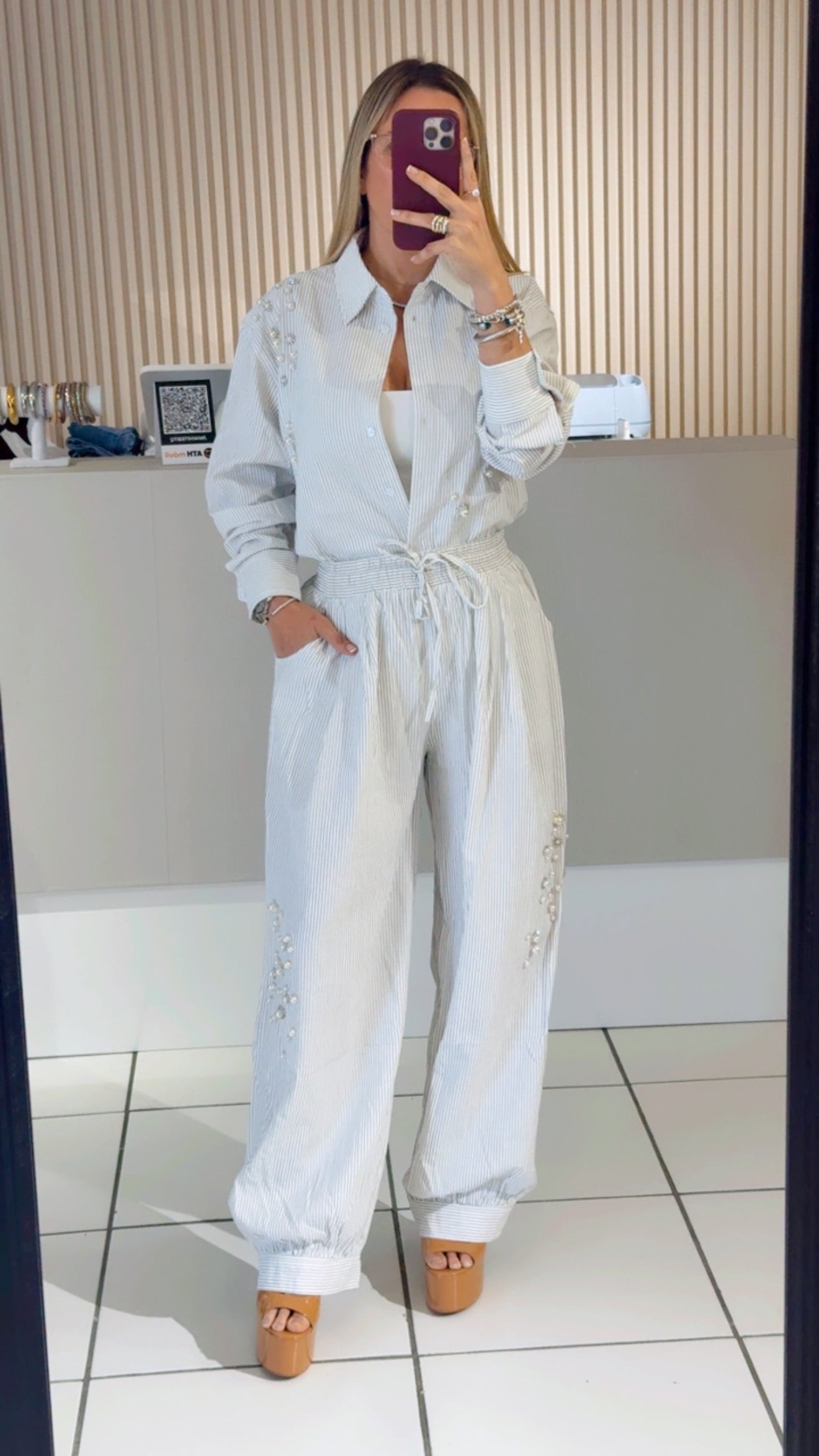 Stripe Pearl Set