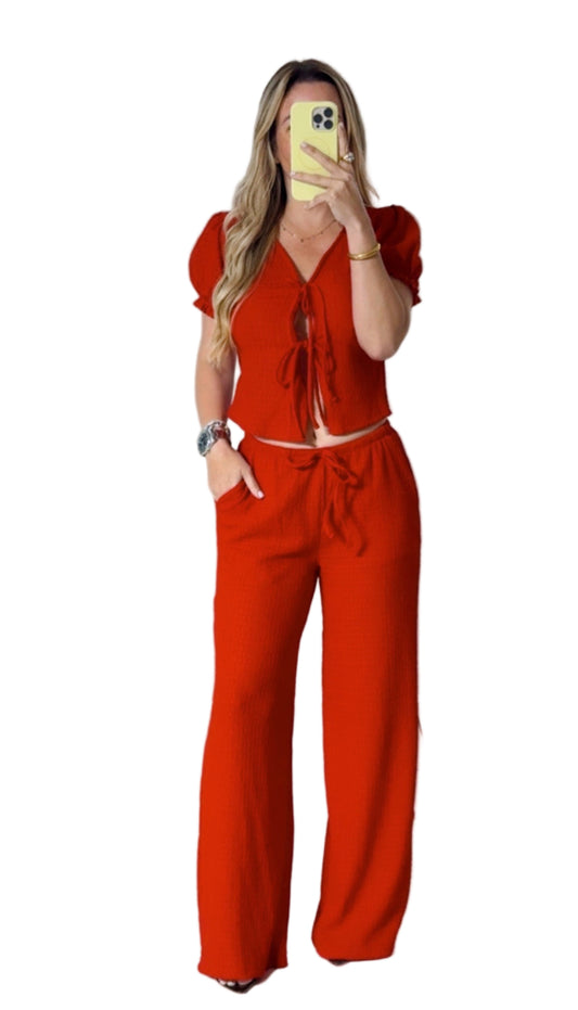 Red casual set