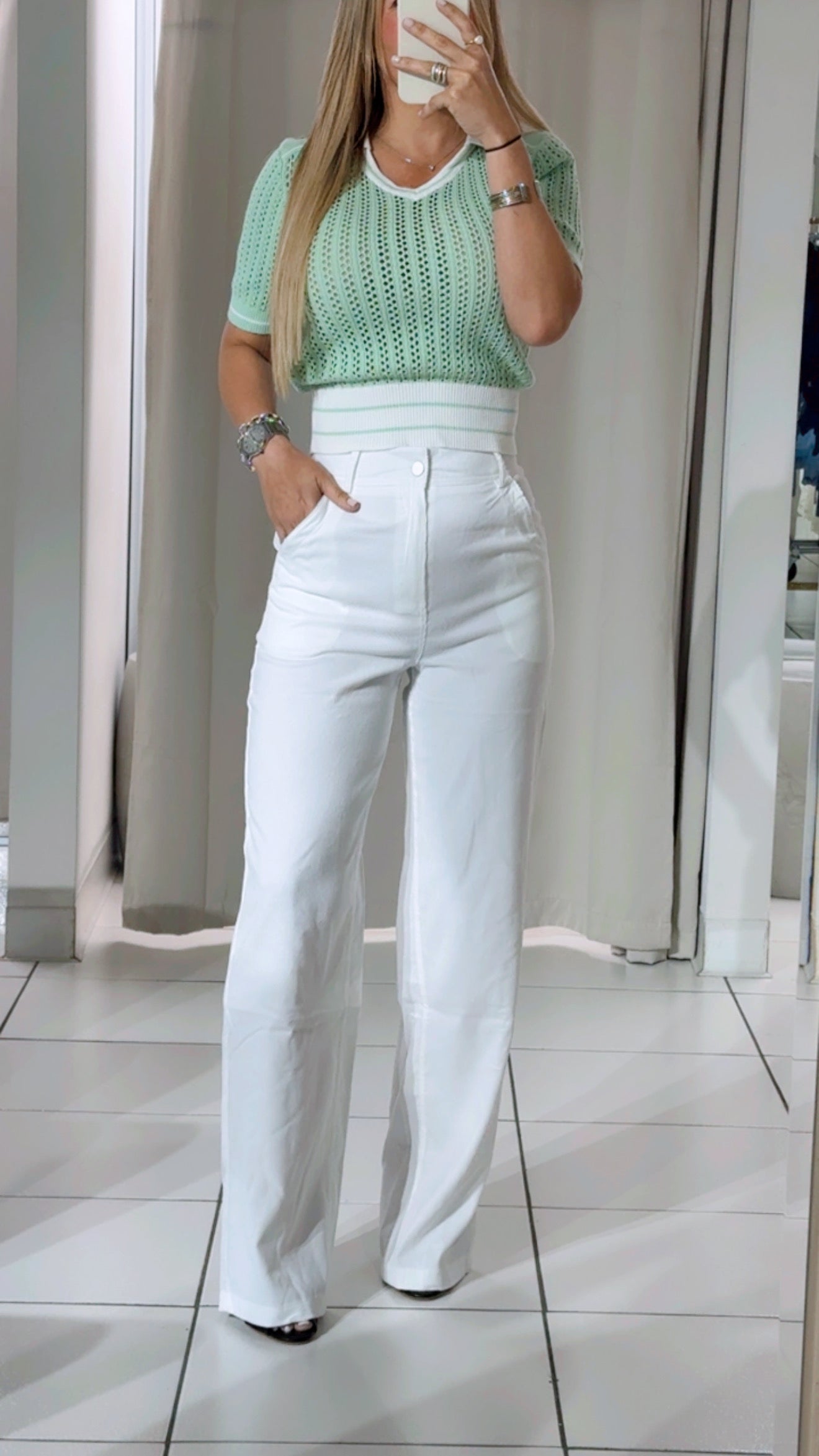 Curduroy white pants