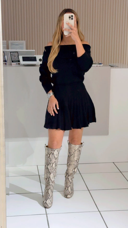 Sweater black mini dress