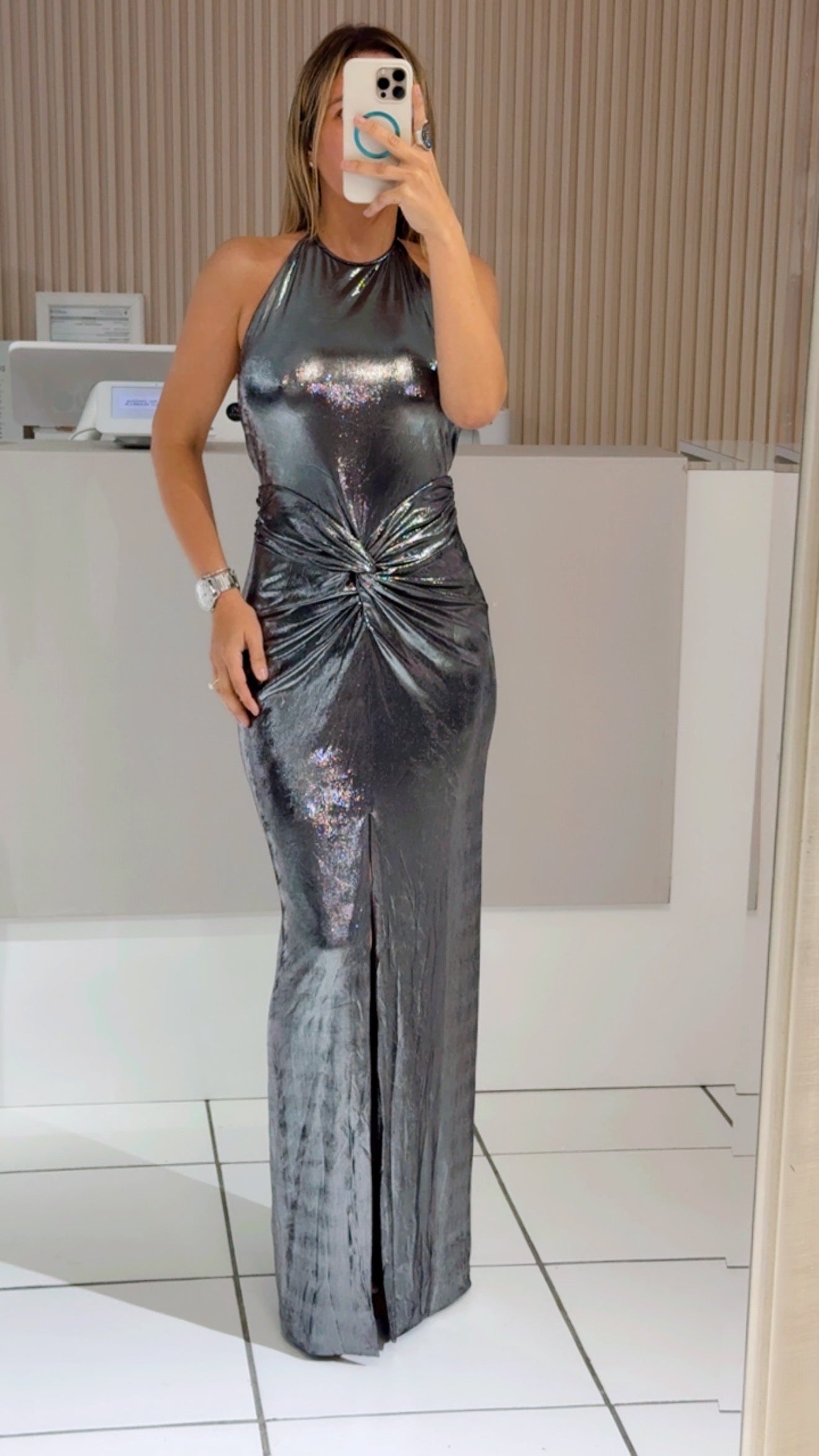 Silver metallic night dress