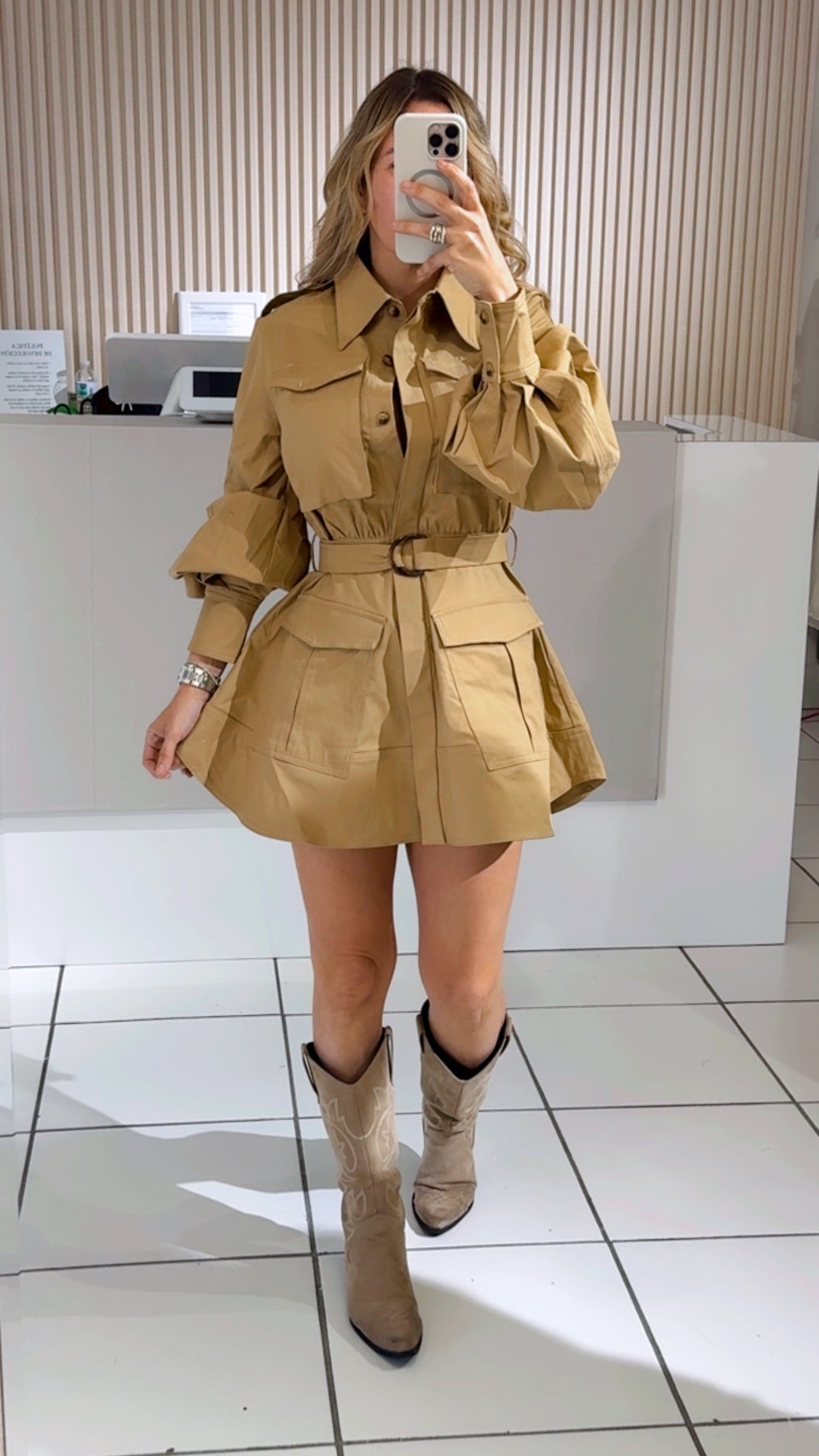 Coat cream dress