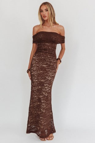 Lace choco maxi dress