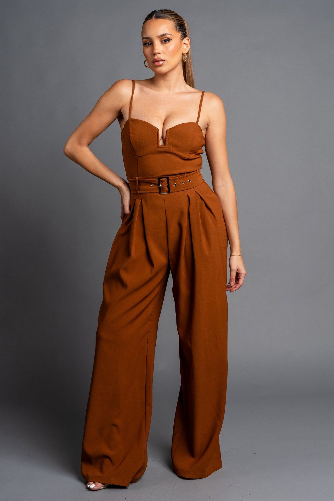 Chocolate two pieces blazer set