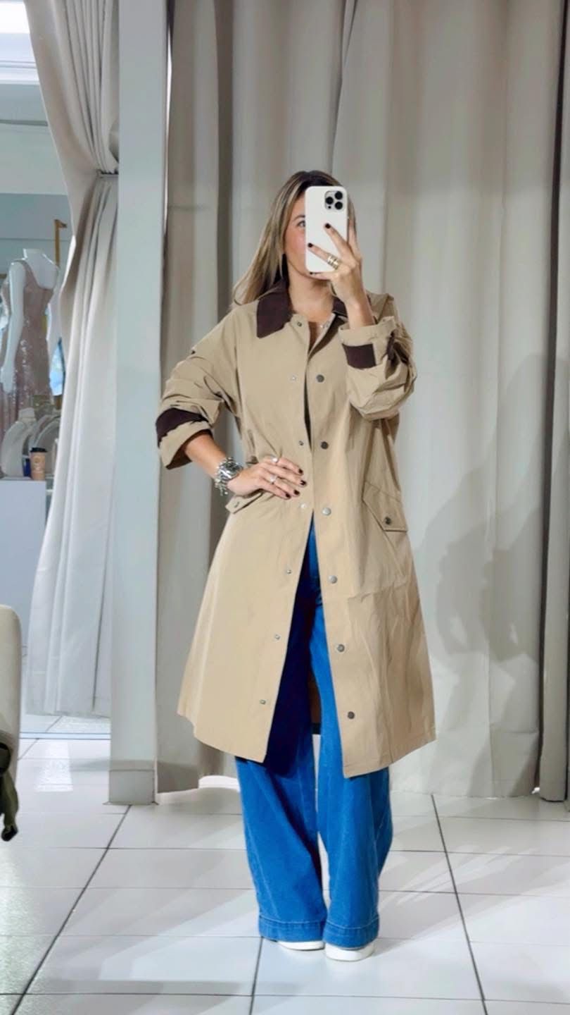 Nude trench coat