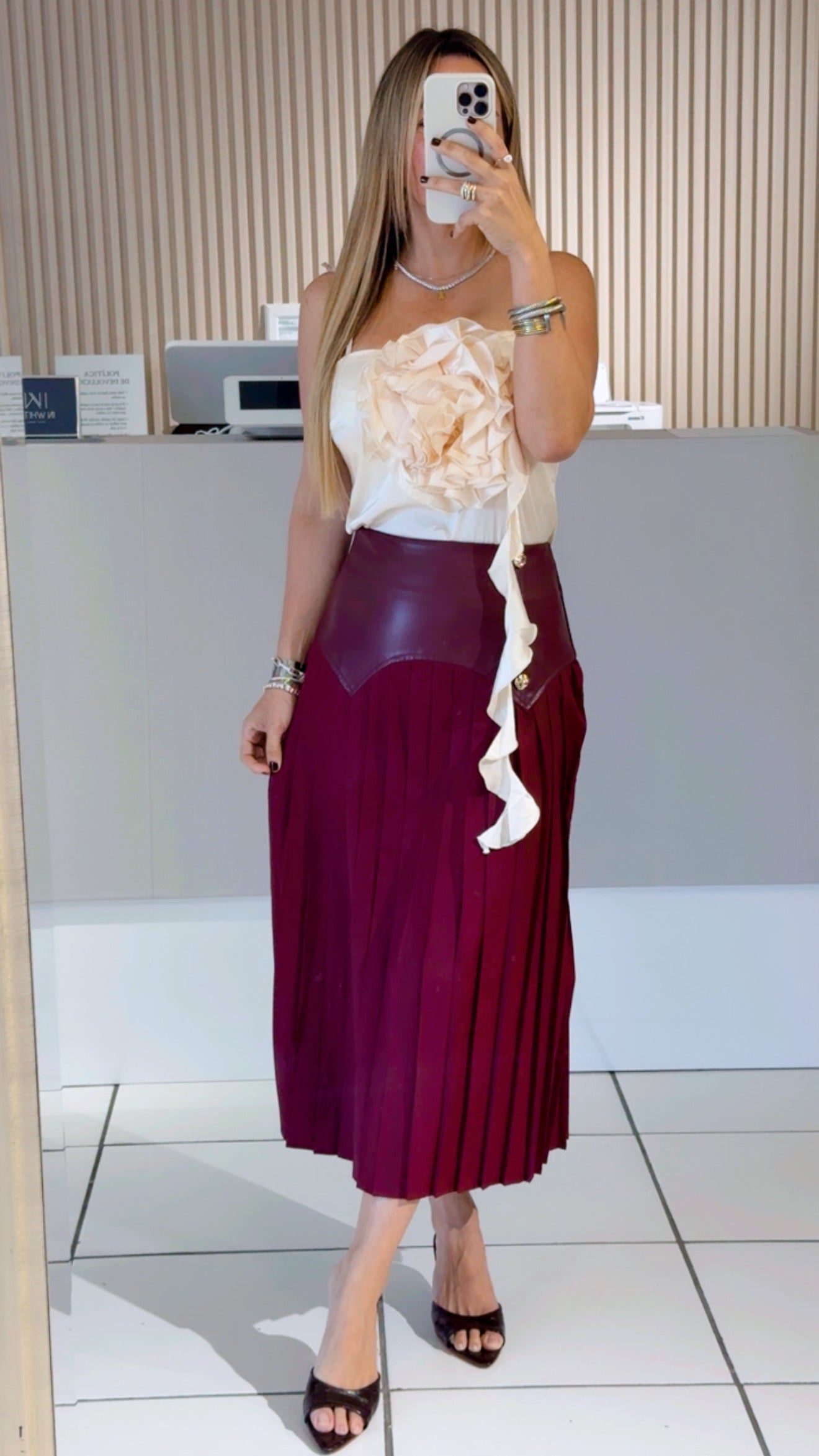 Burgundy skirt