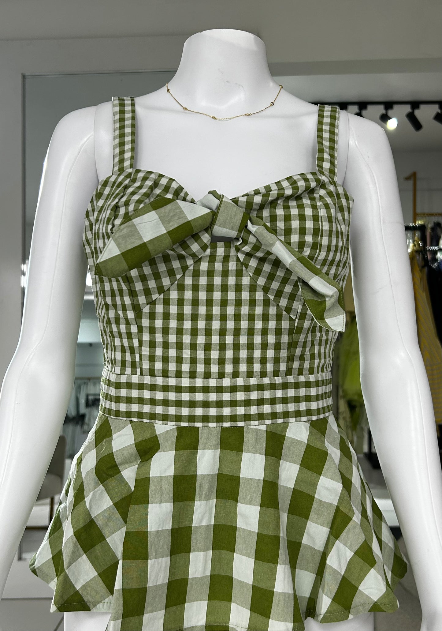 Isabella green and white top