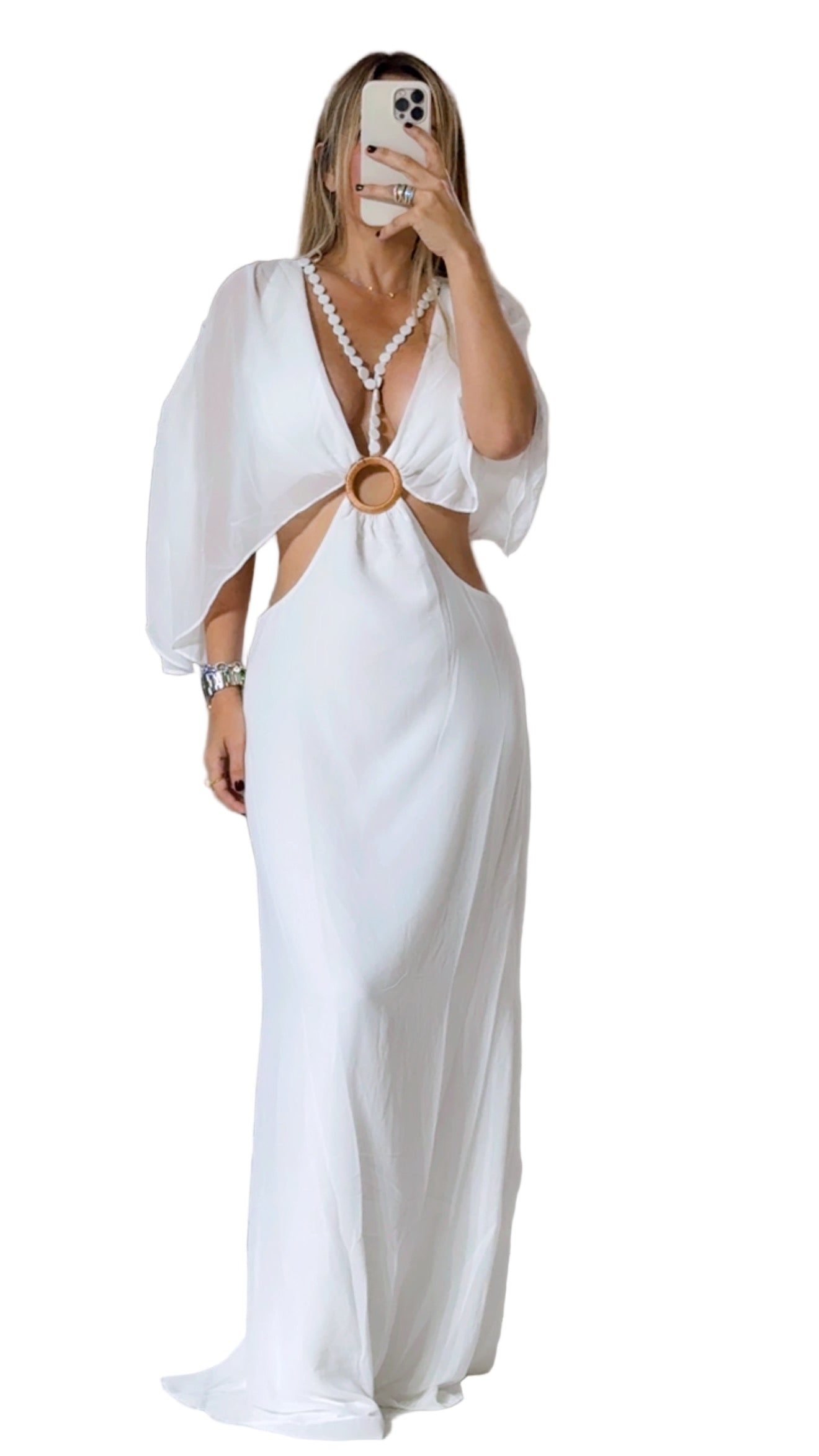 White beaden dress