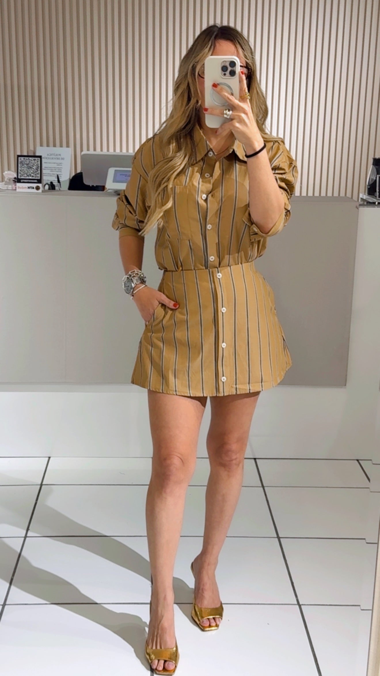 Striped Taupe Set