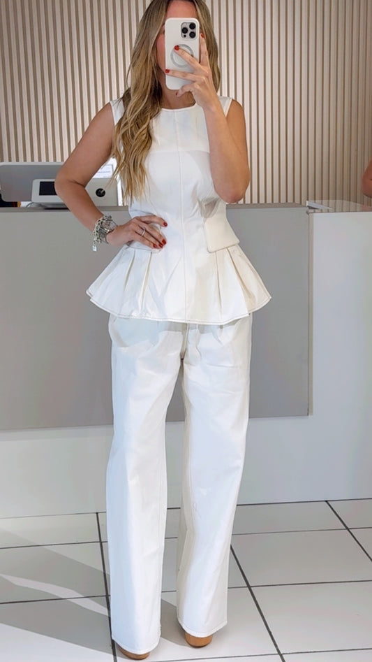 Marina cream denim set