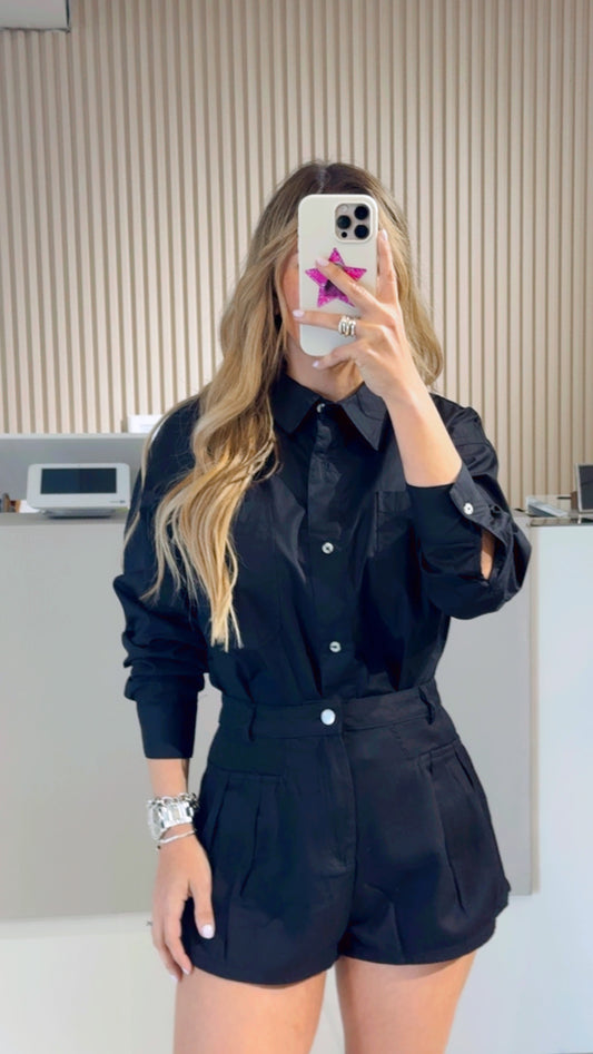 Black Tailored Shorts