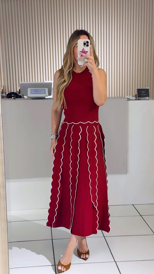 Mariela burgundy midi set