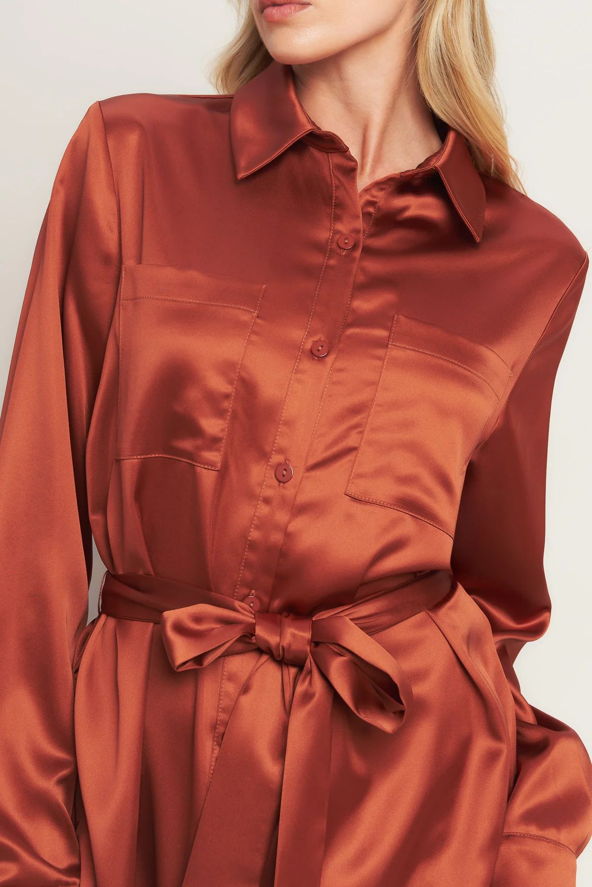 Rust midi dress