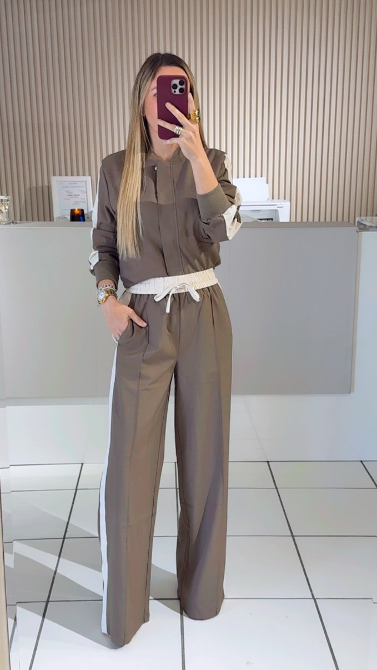 Two Pieces Brown Athleisure Set