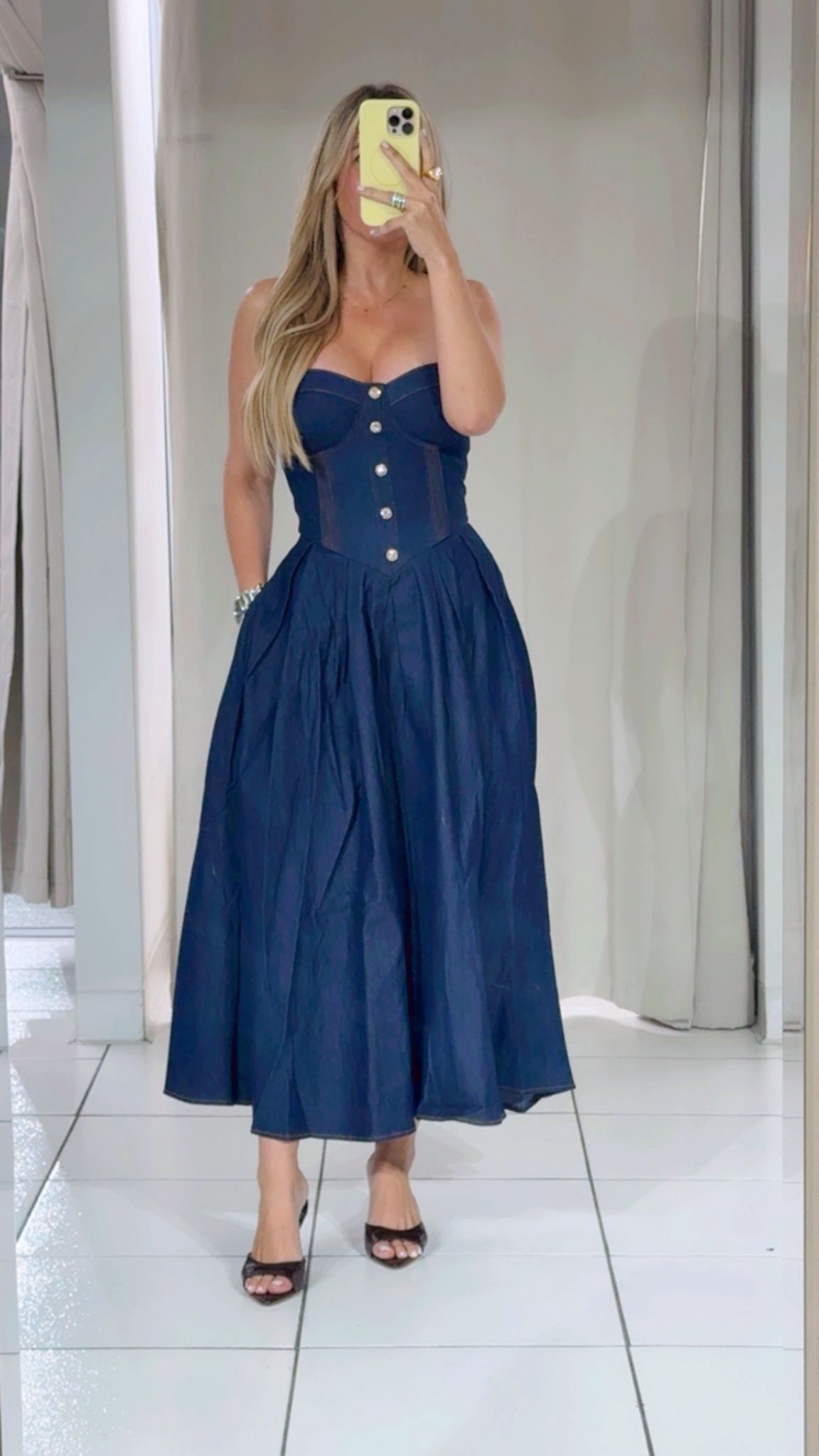 Dark Denim Midi Dress