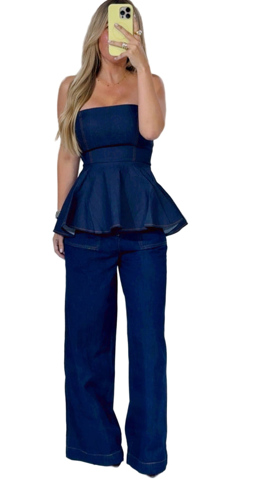 Denim Peplum top