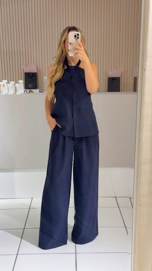 Halter navy set