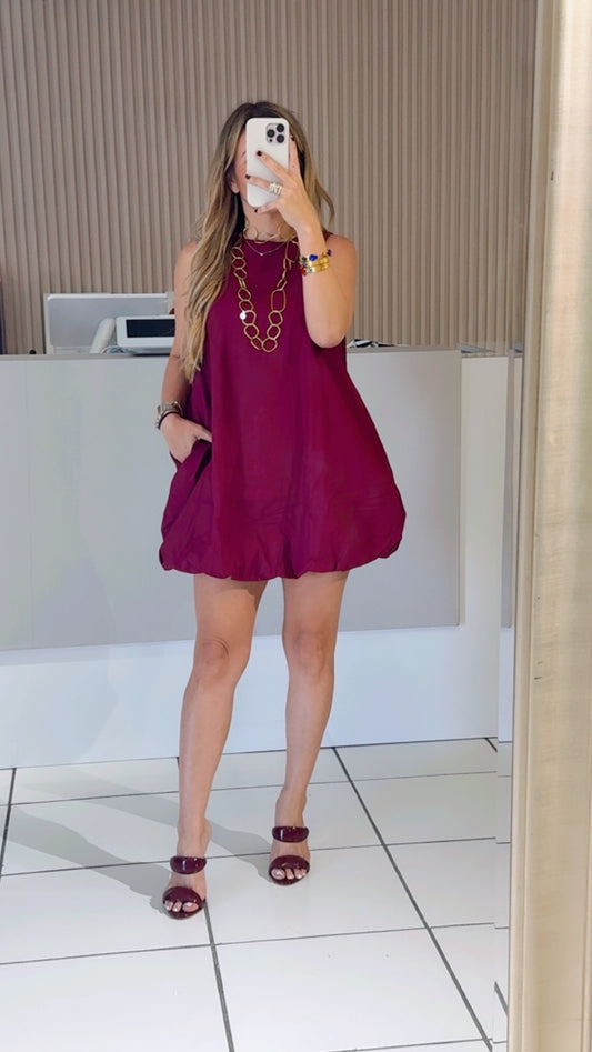 Burgundy bubble dress