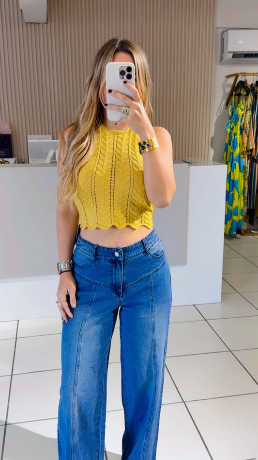 Mostaza macrame top
