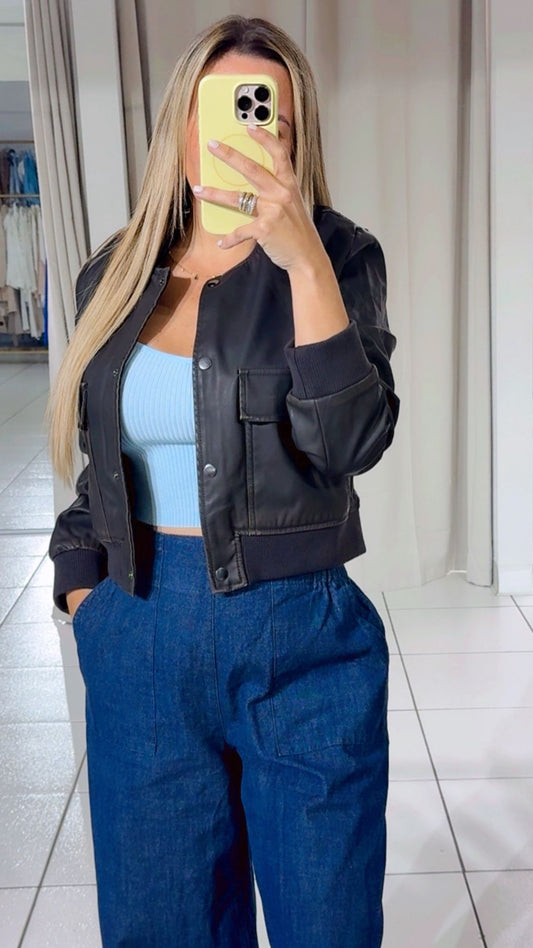 Leather choco jacket