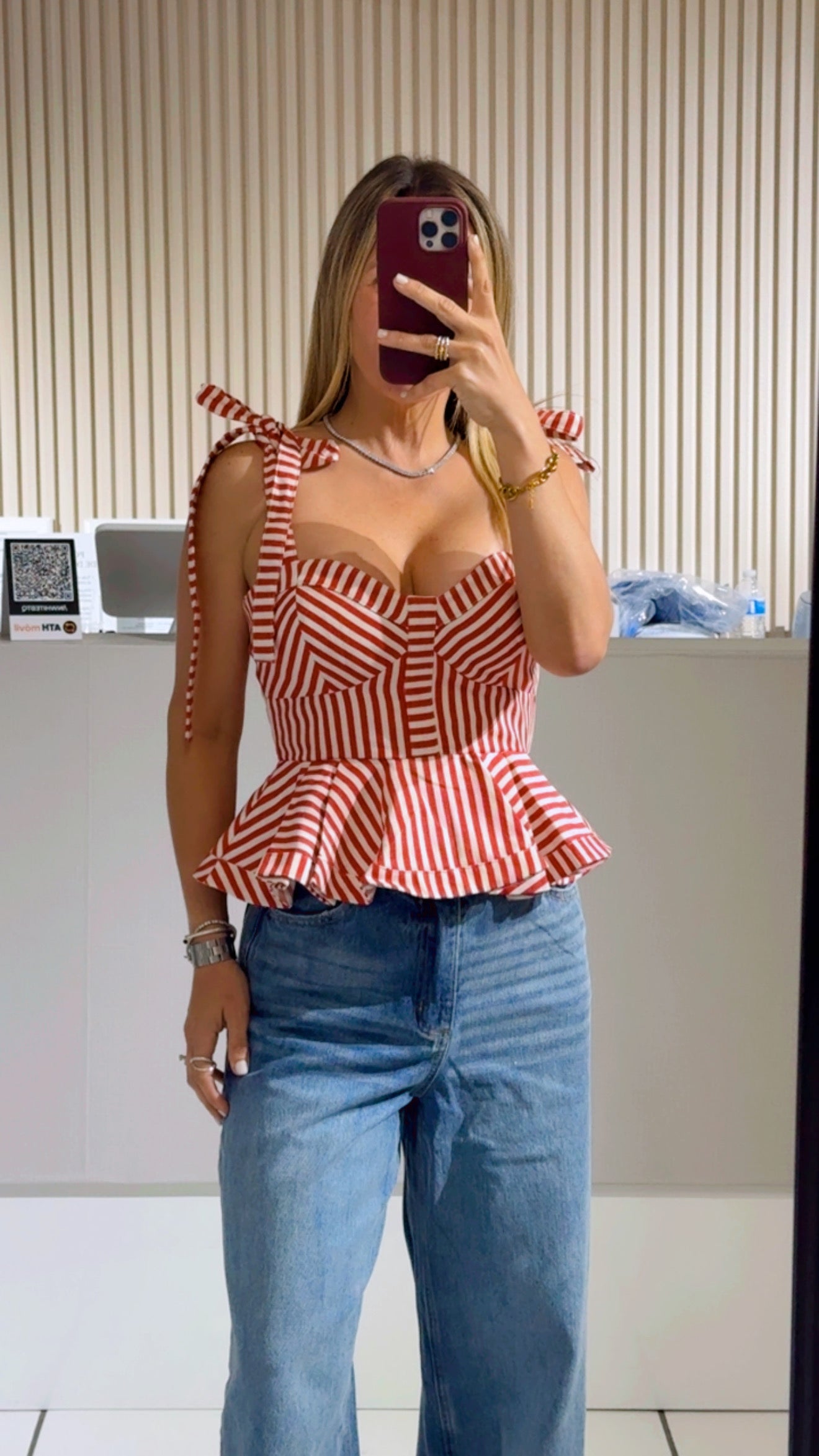 Red stripe top