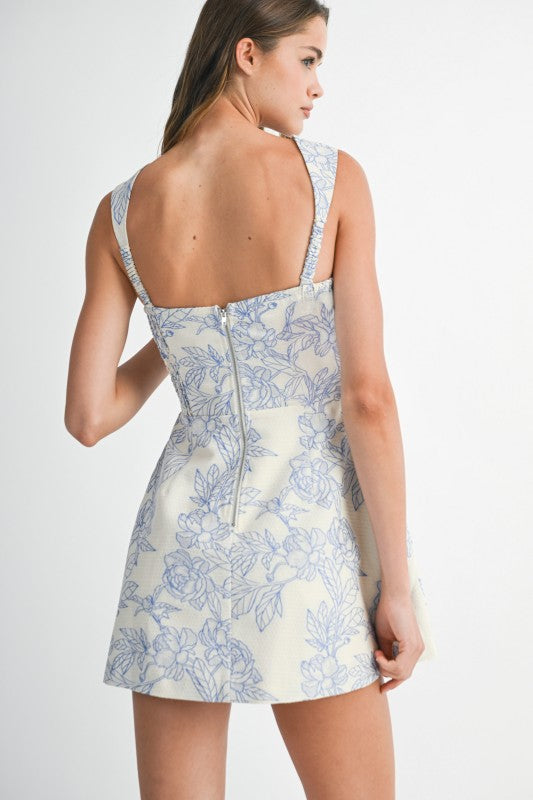 Blue Floral Romper