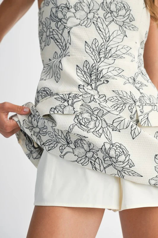 Black Floral Romper
