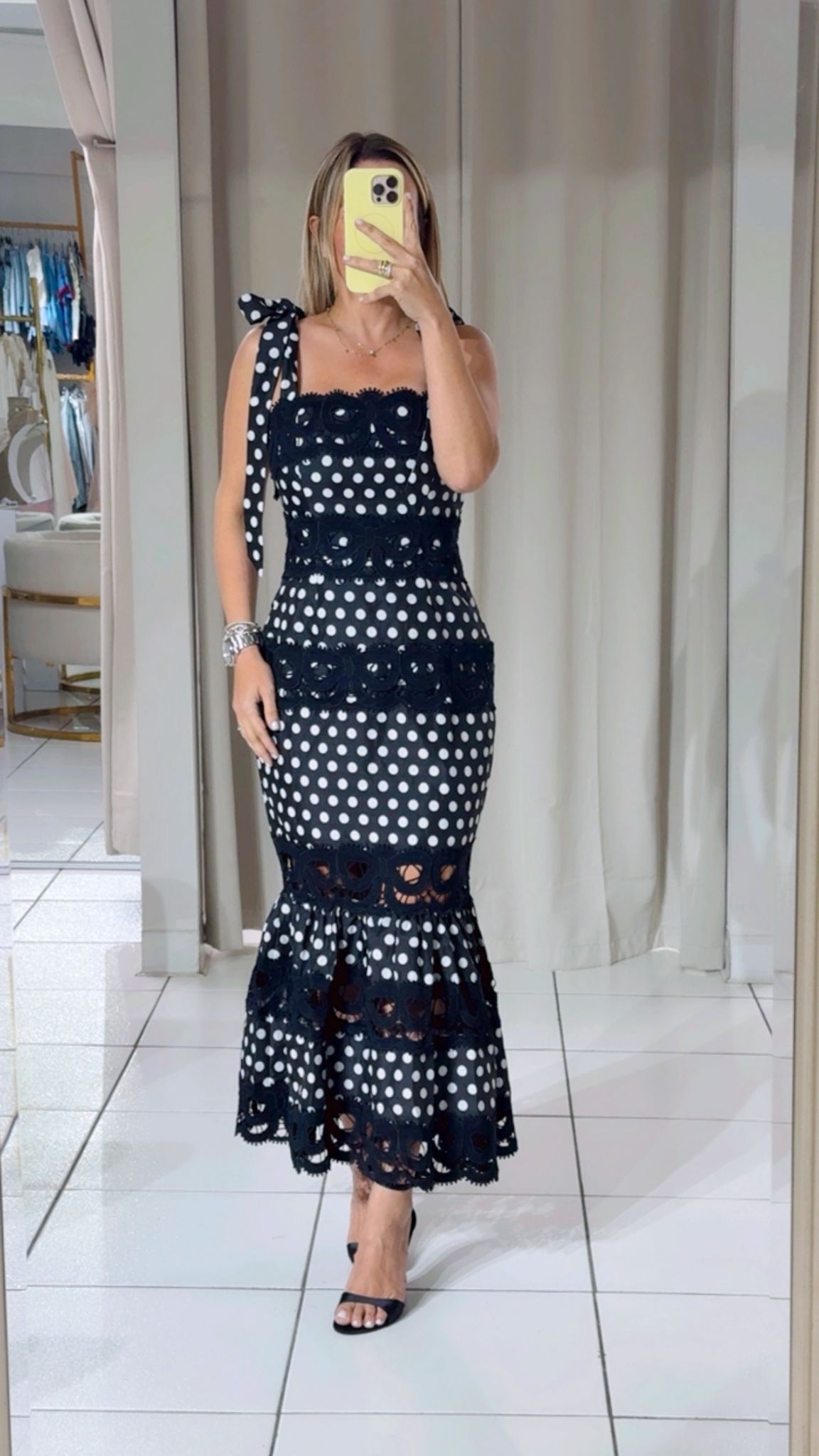 Polka dot midi dress