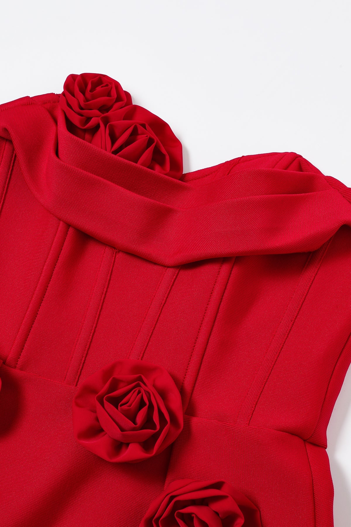 Scarlet Red Floral Fantasy Dress