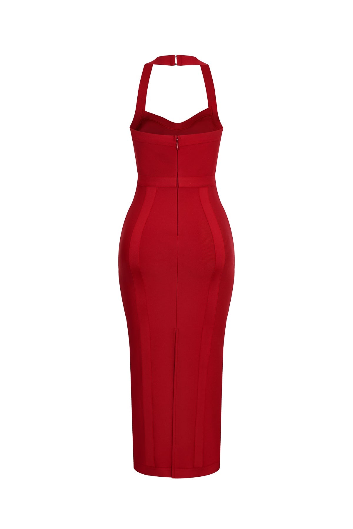 Red Siren Halter Dress