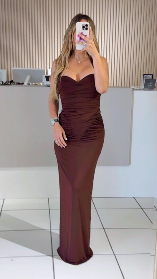 Chocolate Halter Dress