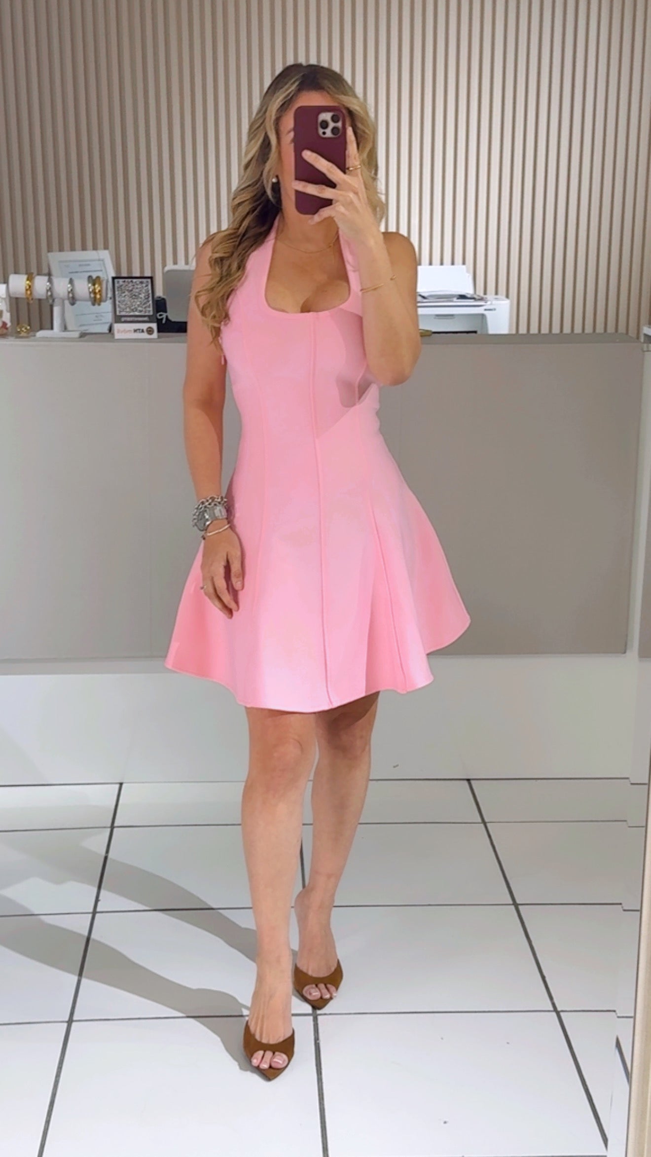 Zoe Pink Halter Dress
