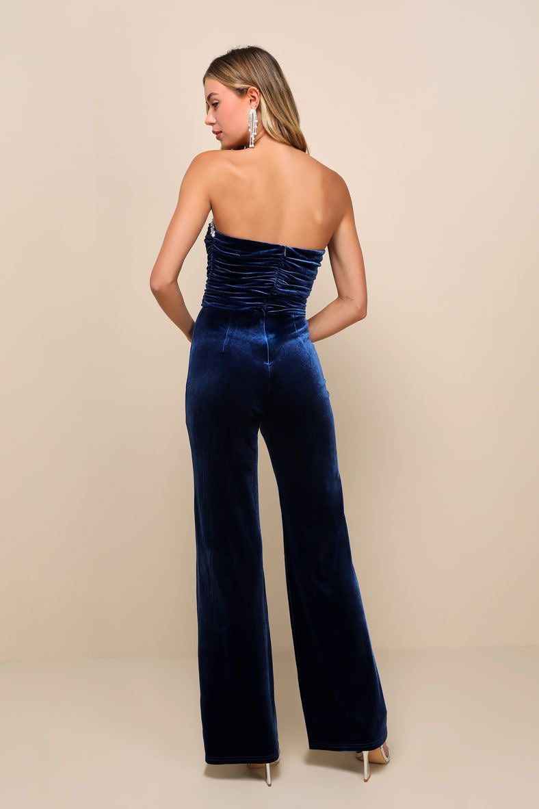 Blue Velvet Sweetheart Jumpsuit