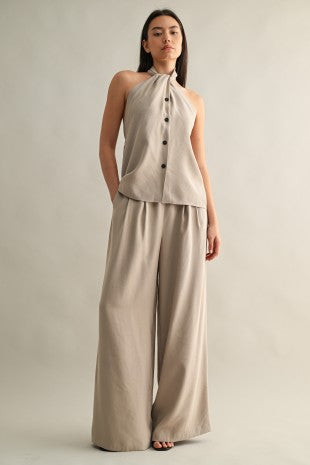 Halter taupe set
