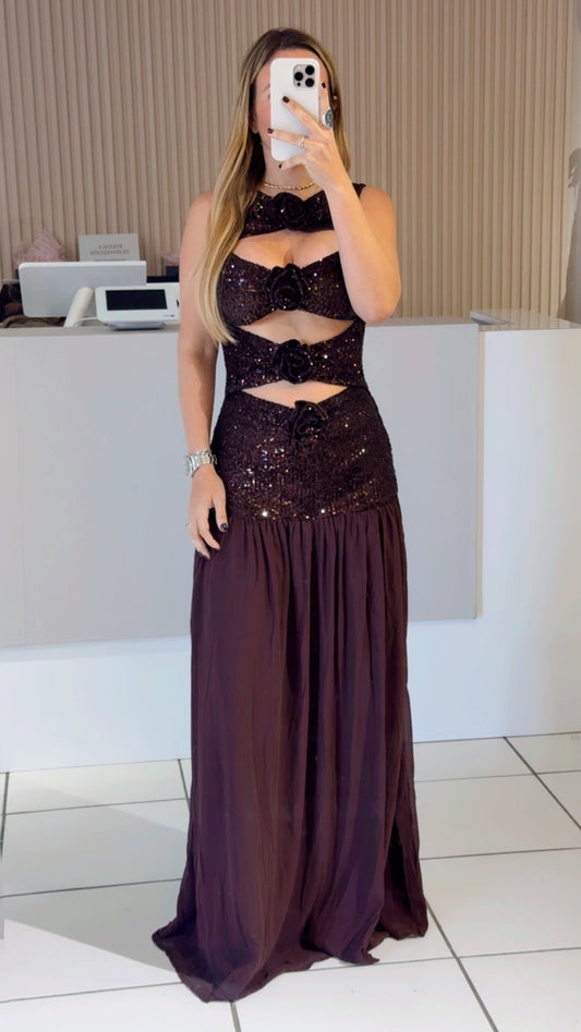 Chocolate sequin dress