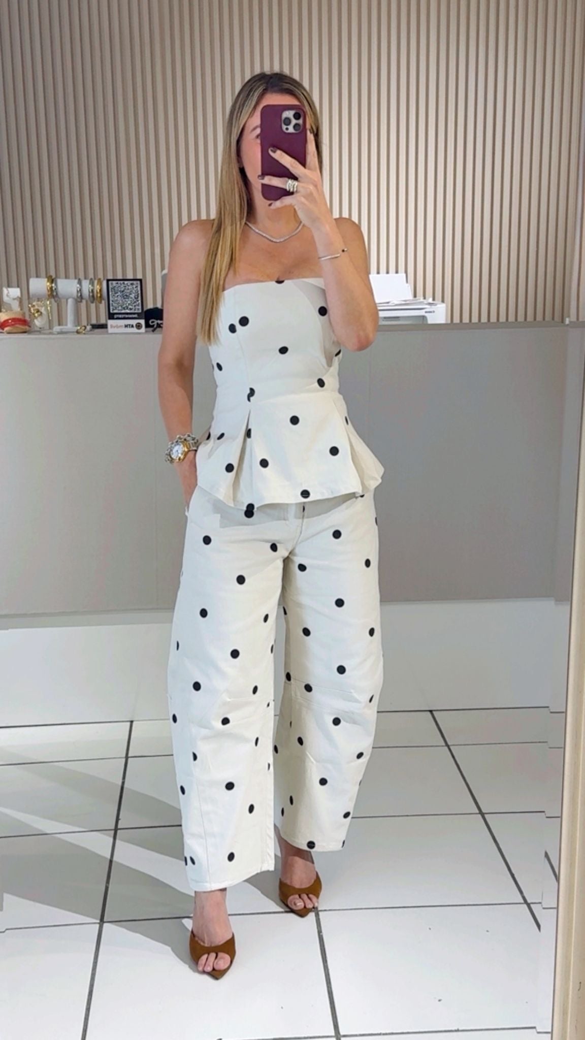 Polka Dot Peplum Set