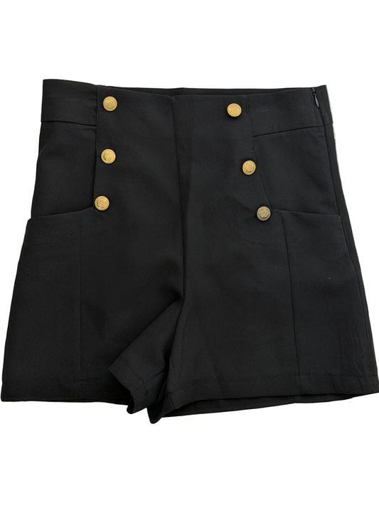 Black Button Gold Short