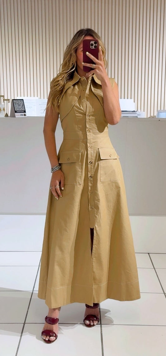 Sahara Button-Front Midi Dress