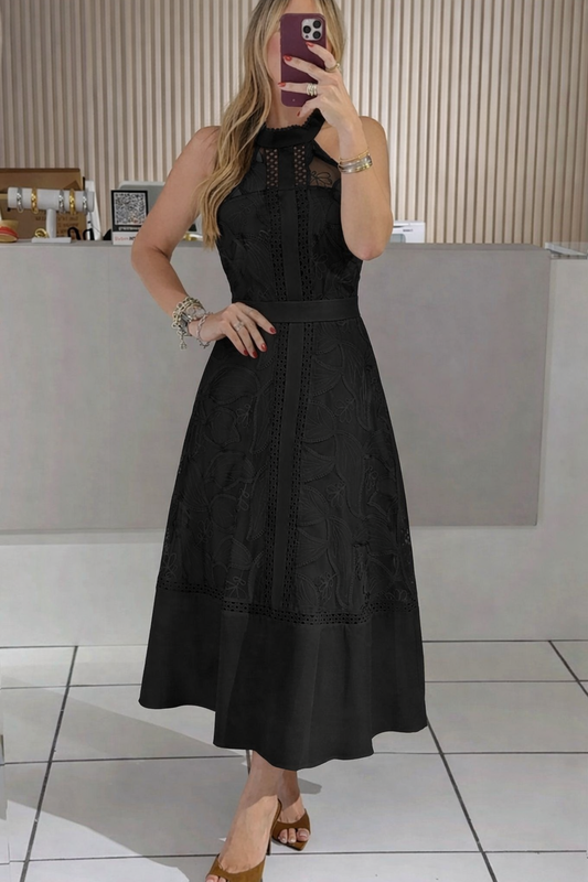 Black Radiance Halter Dress
