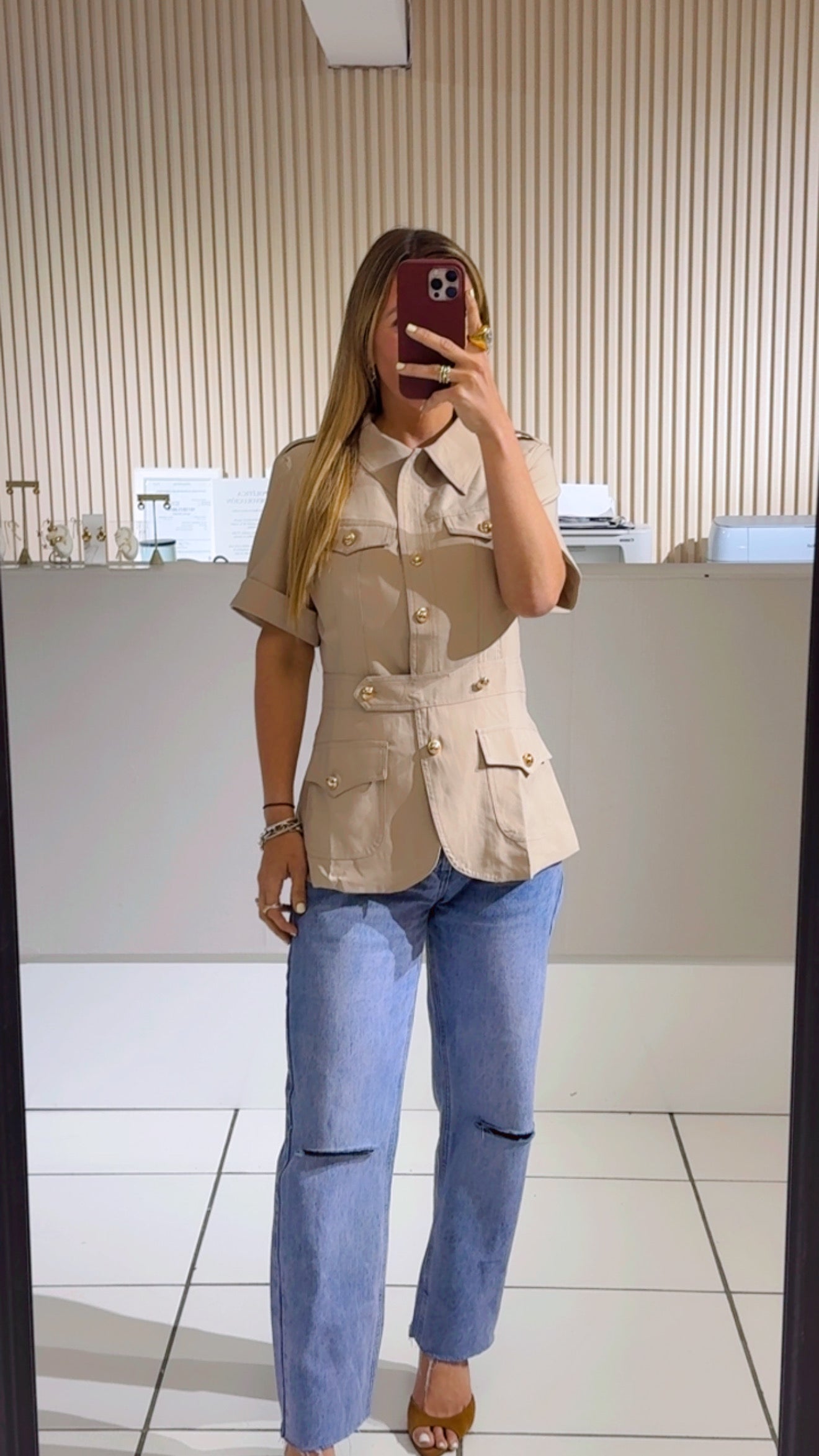 Taupe top