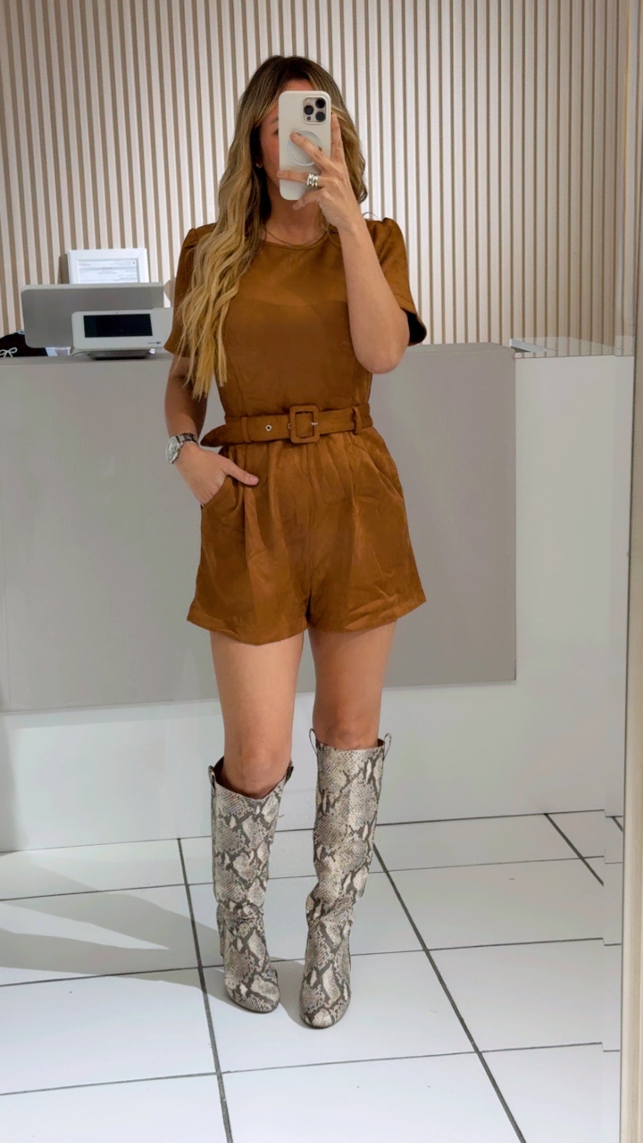 Suede Choco Romper