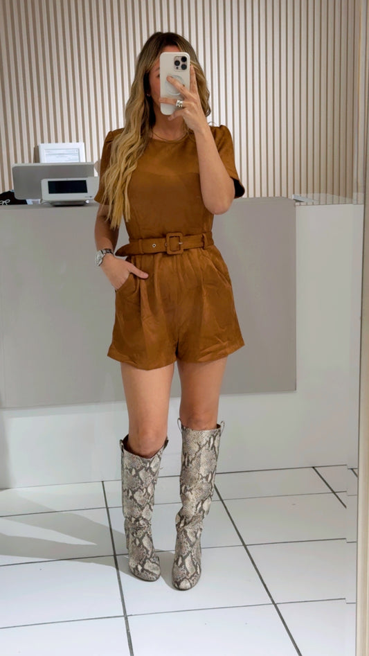 Suede Choco Romper