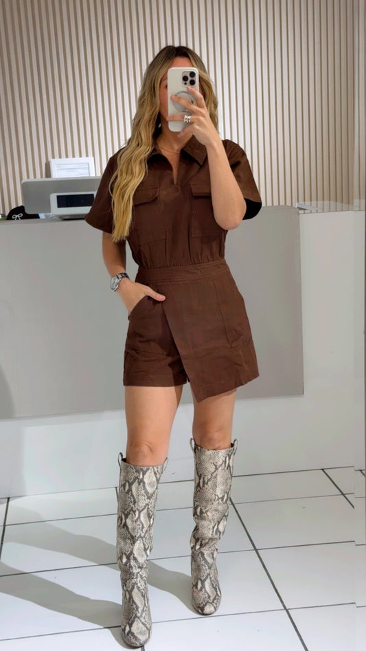 Denim Choco Romper