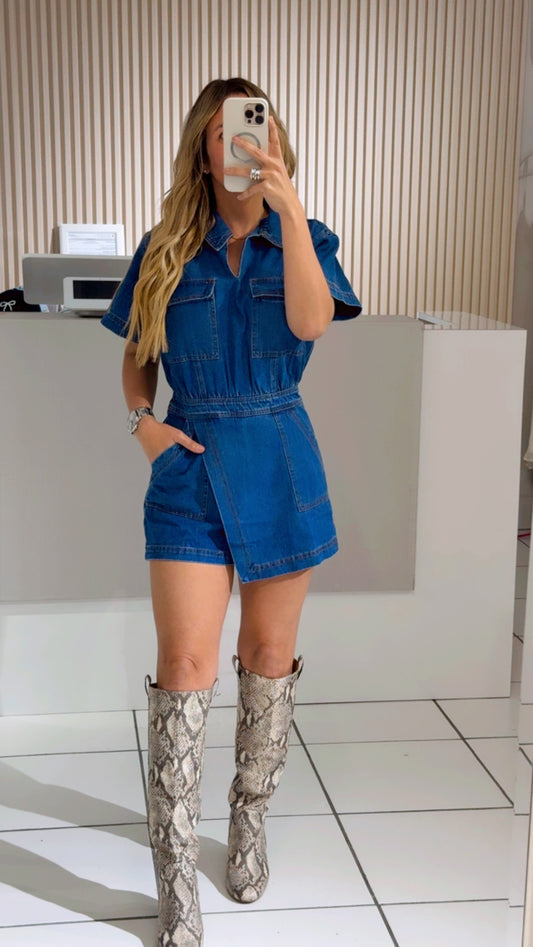Denim Romper