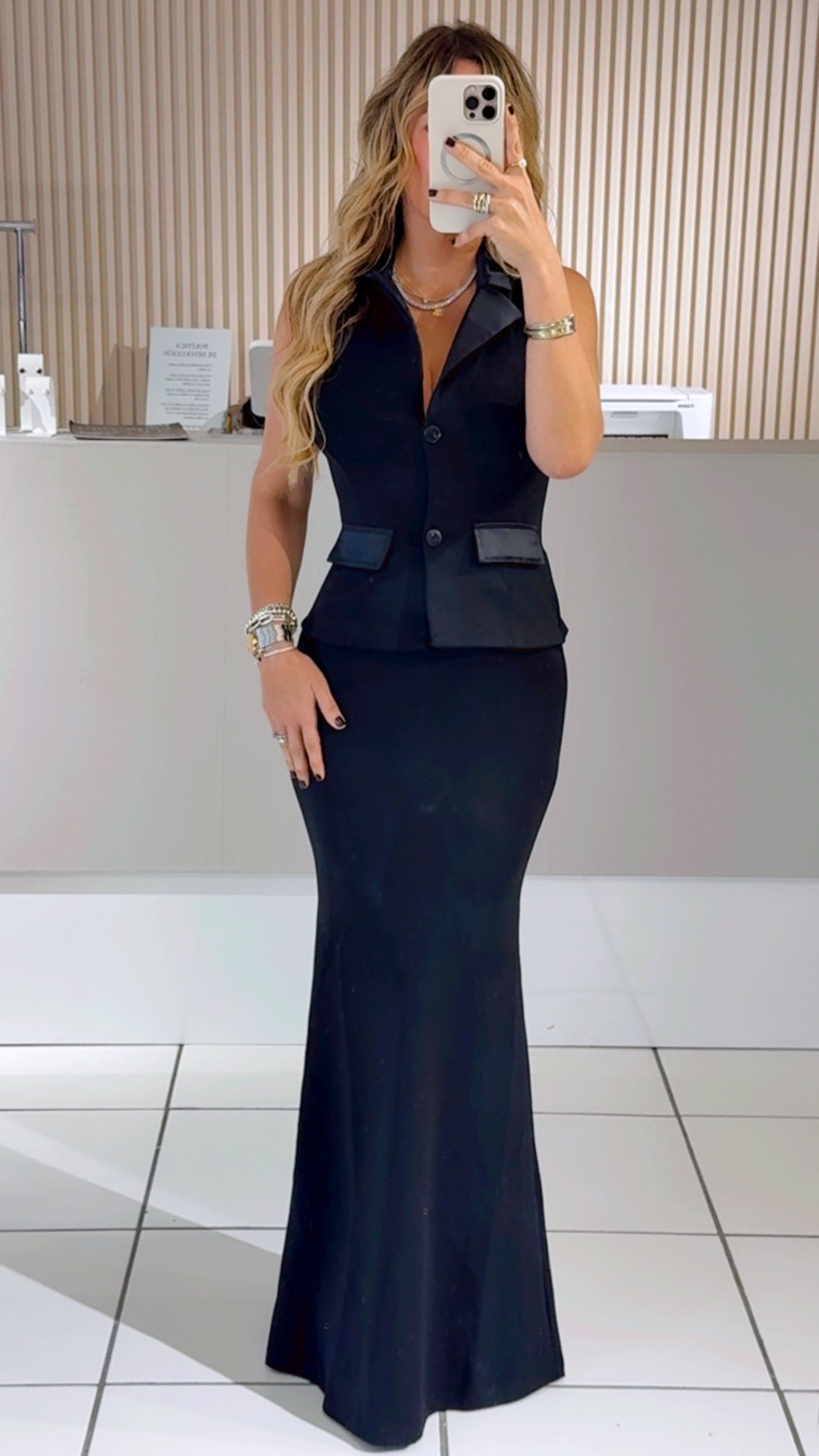 Single vest long dress