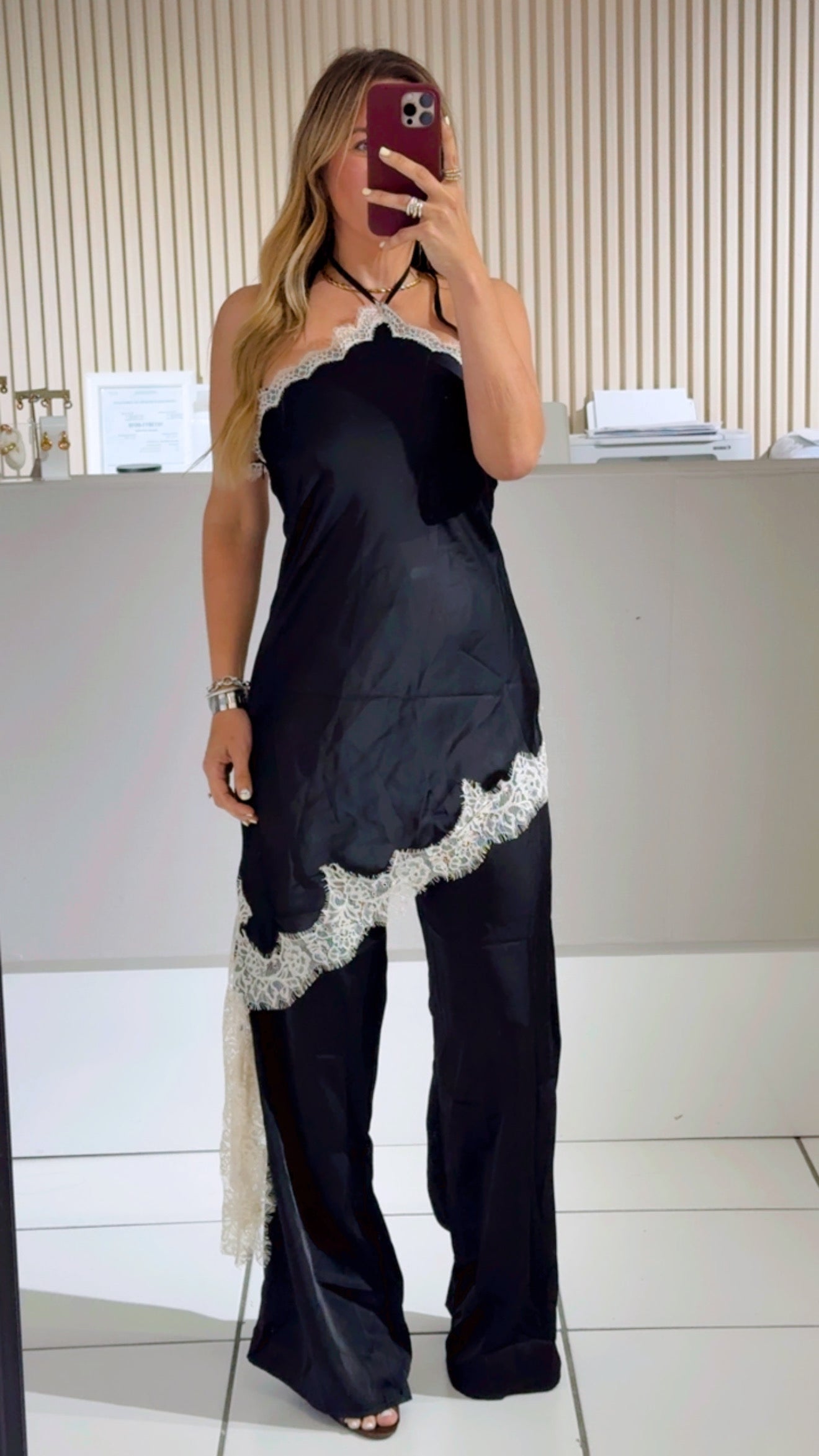 Black Satin Jumpsuit