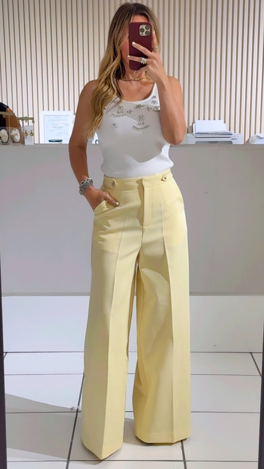 Yellow woven pants