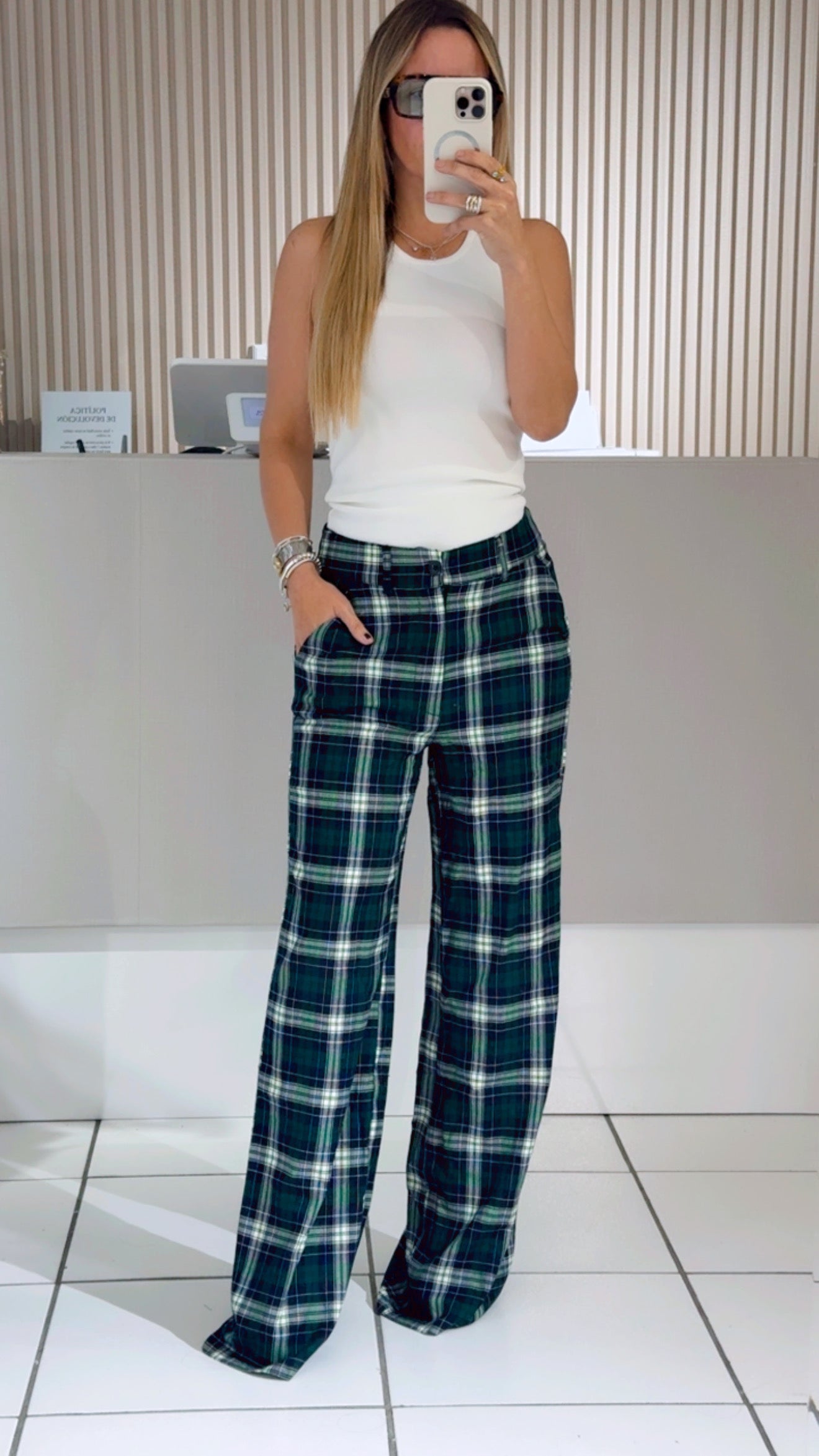 Green Plaid Pants