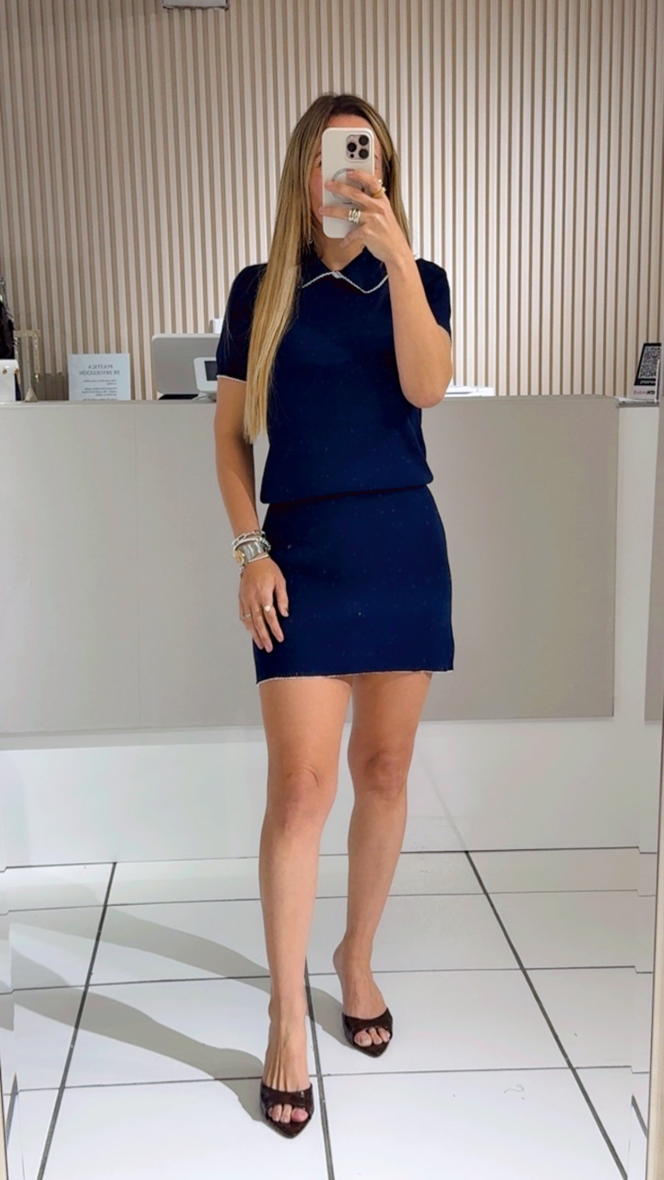 Blue set knit