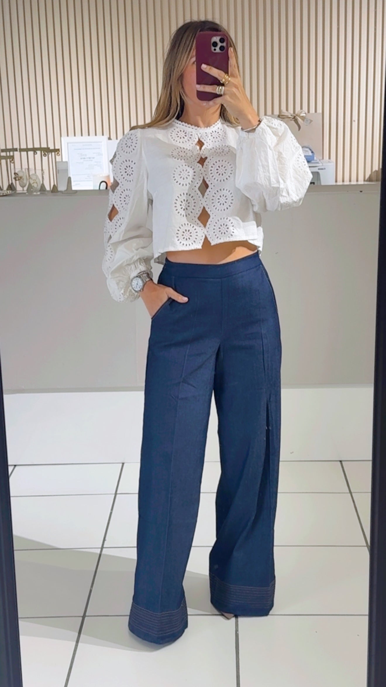 Pintuck denim